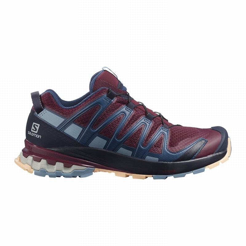 SALOMON XA PRO 3D V8 Philippines - Women's Trail Running Shoes - Burgundy/Blue | 529068-MTA